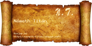 Németh Titán névjegykártya